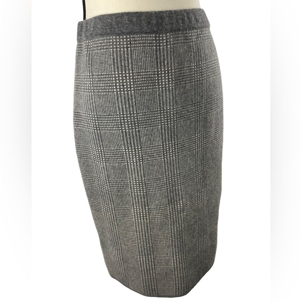 Titti dell’Acqua vintage grey plaid midi pencil skirt 100% cashmere made n Italy - Picture 2 of 11